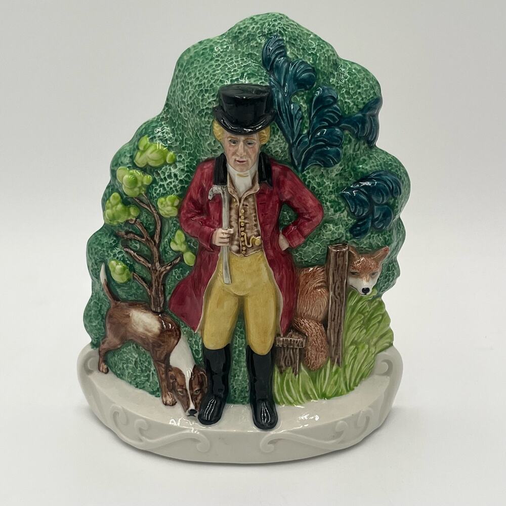 VTG MASON’S Ironstone Flatback Wall Plaque Wall Hanging Man Dog and Fox